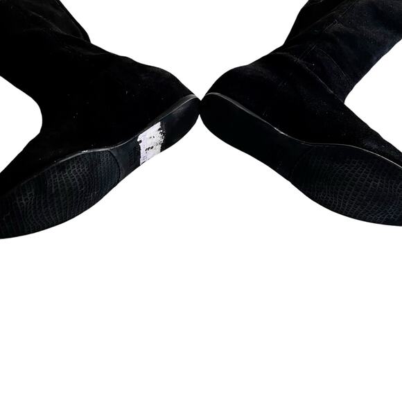Stuart Weitzman Black Suede Hidden Wedge Below Knee Tall Boots Size 5.5M - Picture 7 of 13